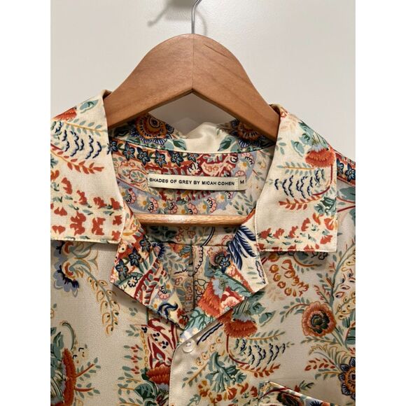 SHADES OF GREY BY MICAH COHEN - Print Camp Collar SS Shirt - Tan, Multi - Picture 3 of 5